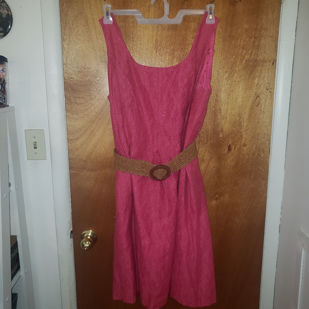 Nine West Pink Sleeveless Cocktail Dress w/belt
